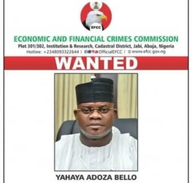 EFCC wepụtara foto Yahaya Bello dịka onye a na-achọ achọ