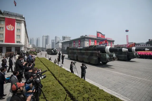 Un desfile militar en Pyongyang