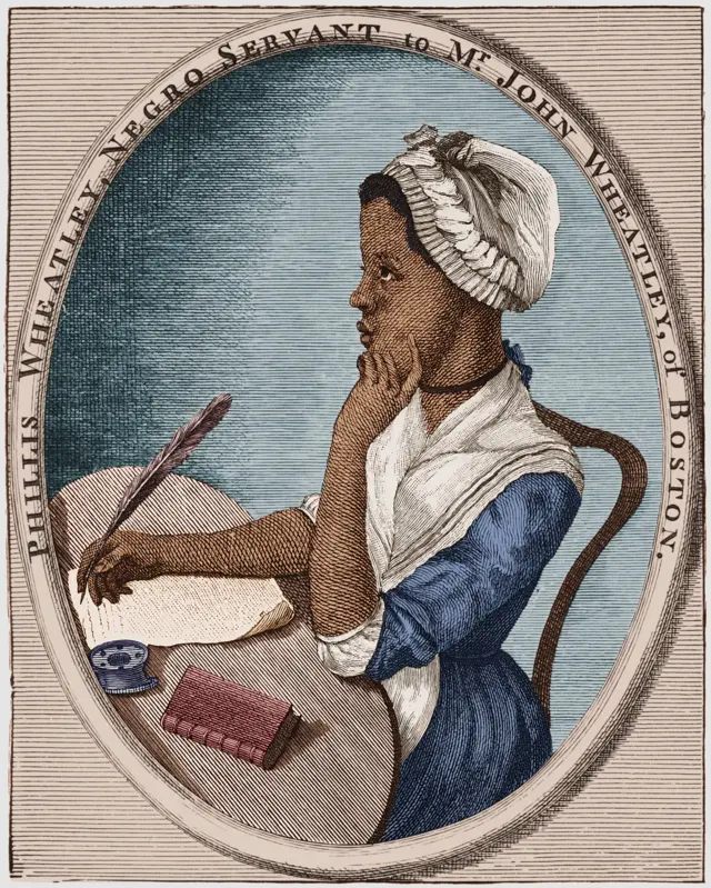 Grabado histórico de una persona sentada escribiendo con una pluma en una mesa, dentro de un marco ovalado.