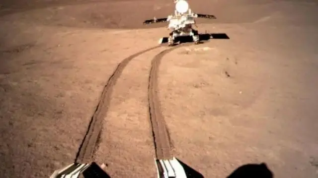 Chinese lunar rover on the far side of the moon