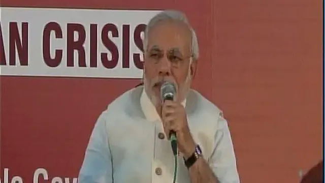 किसानों के साथ चाय पर चर्चा कार्यक्रम को संबोधित करते नरेंद्र मोदी