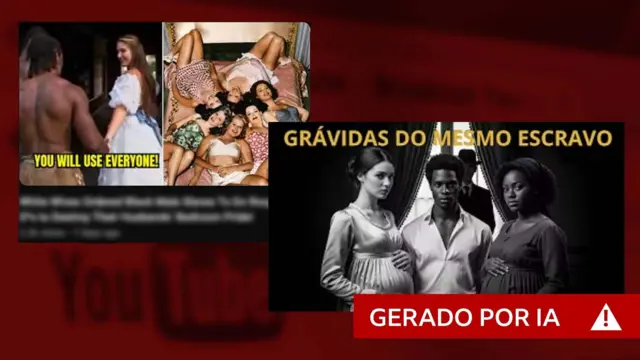 Montagem mostra vídeos do YouTube sobre escravidão com teor sexual