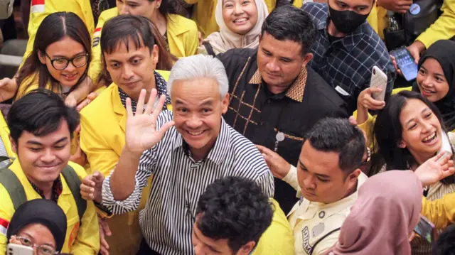 Ganjar Pranowo saat menghadiri Kuliah Kebangsaan di FISIP Universitas Indonesia pada Senin (18/9/2023)