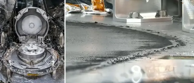 샘플통 사진(왼쪽)과 검은 가루 사진(오른쪽)