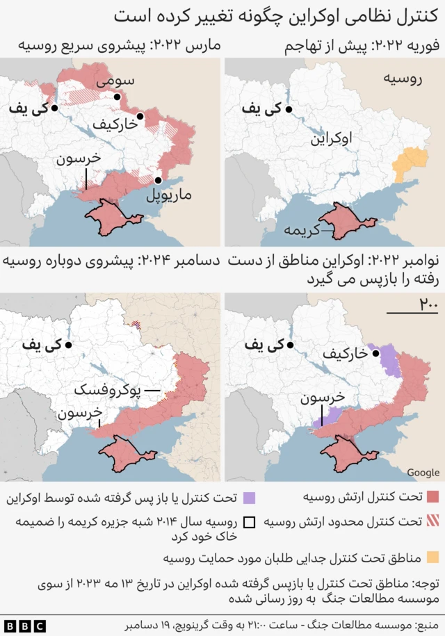 نقشه کنترل نظامی بر اوکراین