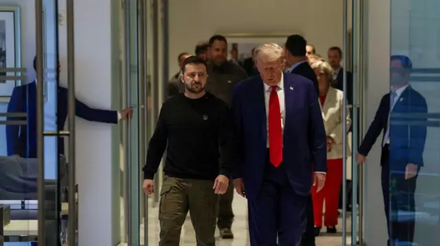 ကုလအထွေထွေညီလာခံကို လာတက်တဲ့ ယူကရိန်း သမ္မတ နဲ့မစ္စတာ ထရမ့်တို့ နယူးယောက်မြို့မှာ စက်တင်ဘာလတုန်းက တွေ့ဆုံမှု 