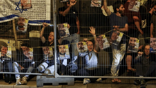 İsrail'de bir protesto gösterisi.