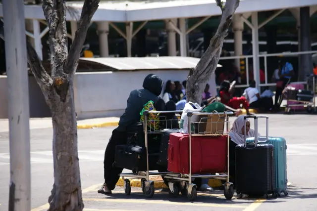 Stranded passengers for Kenyan airport