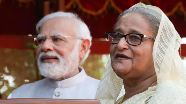 প্রধানমন্ত্রী মোদী ও প্রধানমন্ত্রী হাসিনা