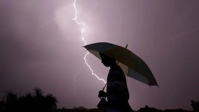 ప్రతికూల వాతావరణం, వర్షం, గొడుగు పట్టుకున్న వ్యక్తి