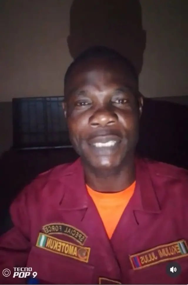 Ekujumi Julius, ọkan lara awọn oṣiṣẹ Amotekun ti ọrọ naa kan