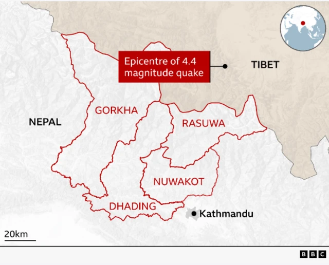 Nepal floods locator map. Use your translation in the Google Doc sent to VisJo to describe the places shown on the map image