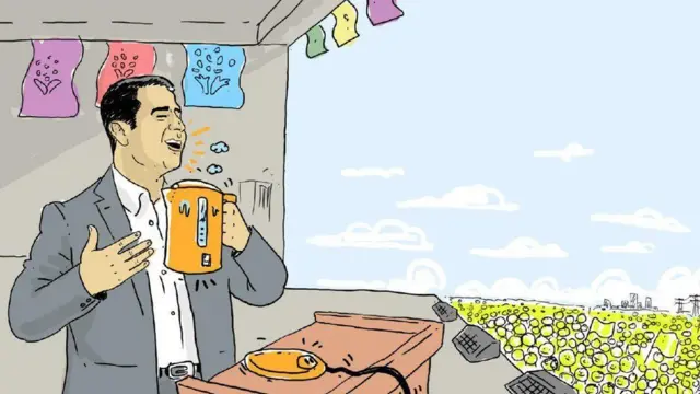 Demirtaş'ın, 24 Haziran seçimleri öncesi Twitter'dan yaptığı 'miting' için hazırlanan bir görsel.