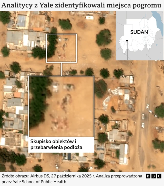 Większość aktów przemocy miała miejsce w odległości około 8 km (5 mil) od al-Faszir. 