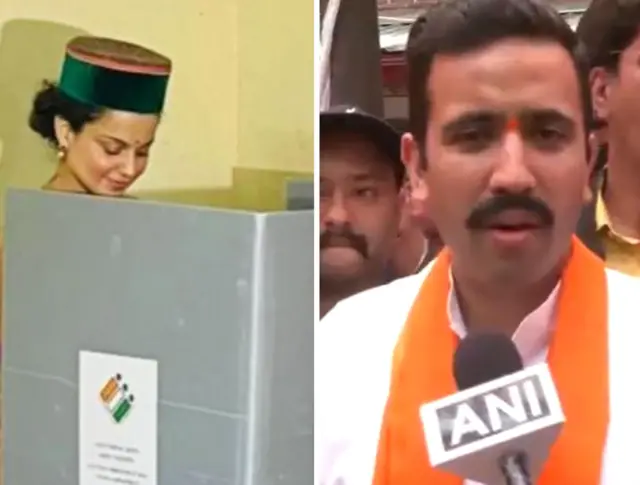 হিমাচল প্রদেশের মাণ্ডির বিজেপি প্রার্থী কঙ্গনা রানাওয়াত এবং কংগ্রেসের বিক্রমাদিত্য সিং। 