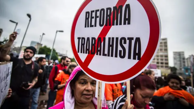 Protesto contra a reforma trabalhista em São Paulo, em 28 de abril de 2017