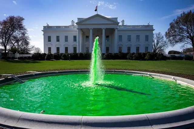На фото - басейн перед Білим домом, 17 березня 2025 року