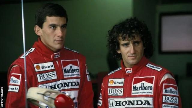 Senna e Alain Prost em 1988