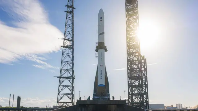 Blue Origin's New Glenn rocket on its launch pad