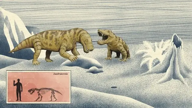 Une illustration de l'espèce Inostrancevia, un carnivore du Pérmico.