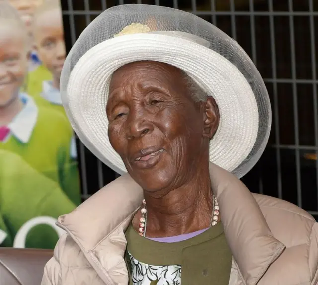 An elderly student Priscilla Sitienel