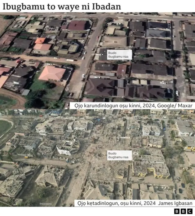 Maapu to ṣe afihan iparun to waye lẹyin ibugbamu naa