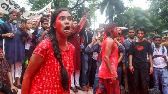 ढाकामा भएको प्रदर्शन 