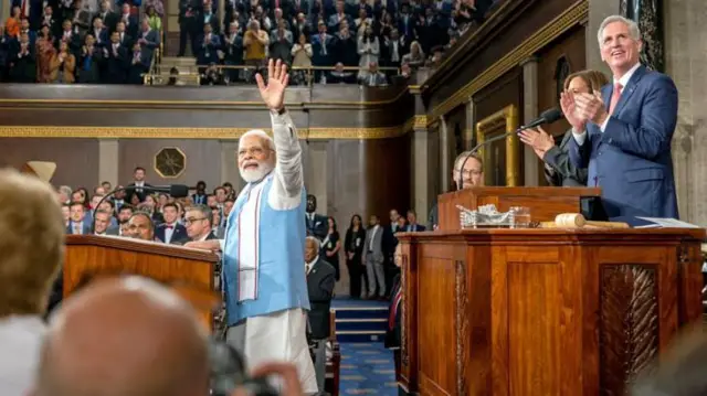 কংগ্রেসের যৌথ অধিবেশনে নরেন্দ্র মোদী
