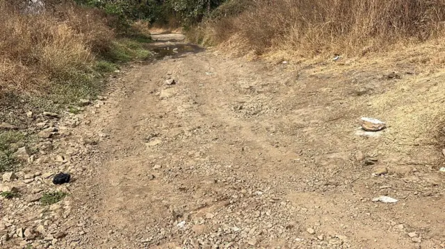 चितनरवाडीला जाणारा हा कच्चा रस्ता 5-6 महिन्यांपूर्वी बनवण्यात आल्याचं ग्रामस्थ सांगतात.