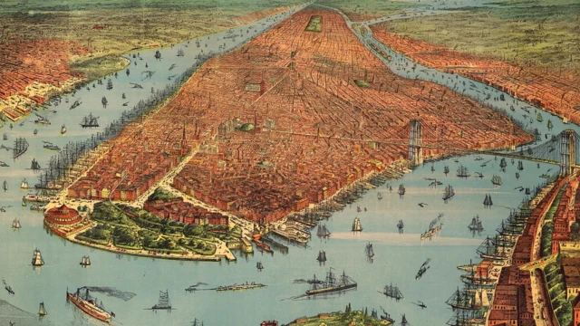 1900년대 뉴욕항 그림