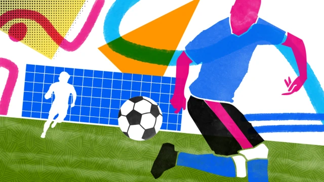 축구경기를 표현한 그래픽