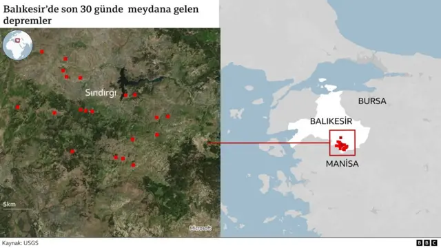 Sındırgı depremleri haritası