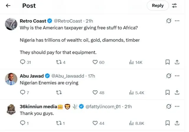 Ọrọ awọn eeyan loju opo X