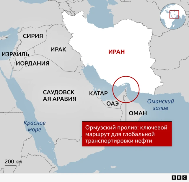 карта района Ормузского пролива