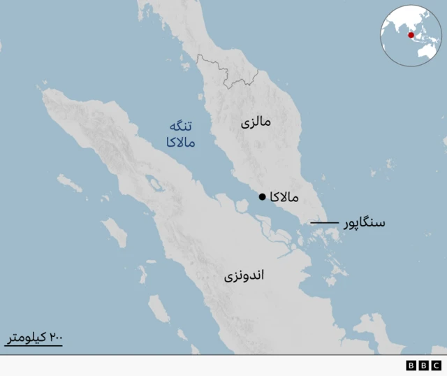 نقشه تنگه مالاکا