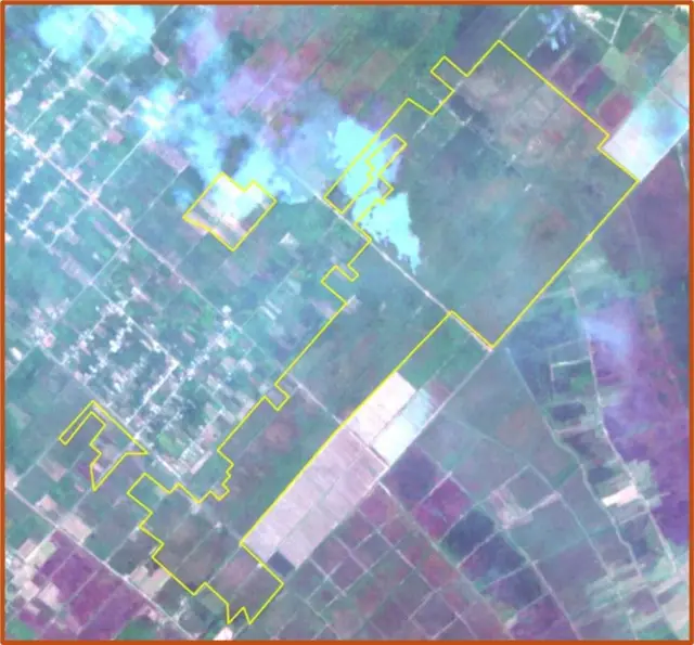 Citra asap kebakaran di Desa Palingkau Asri pada 2023