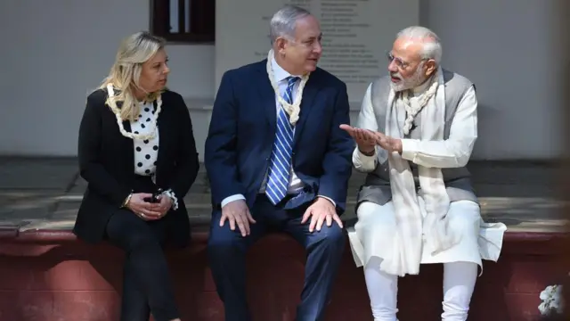 مودی و نتانیاهو و همسرش