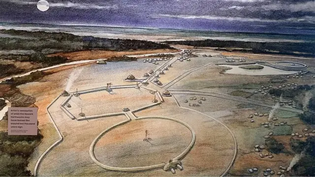 Ilustración que muestra las construcciones geométricas de tierra conectadas entre si