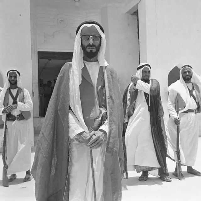 Sheikh Shakhbut Bin-Sultan Al Nahyan ruler of the arab state of Abu Dhabi.