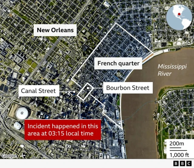 New Orleans, Bourbon street, truk