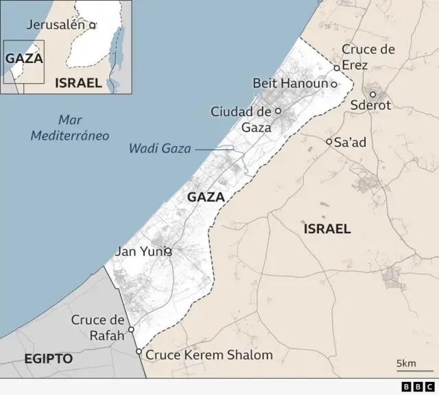 Mapa de Gaza