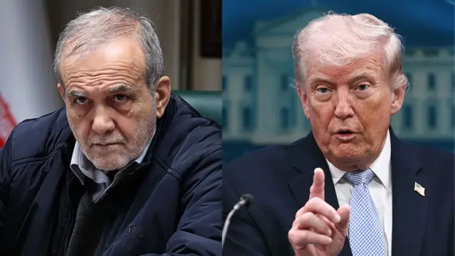 ईरान के राष्ट्रपति मसूद पेज़ेश्कियान और अमेरिकी राष्ट्रपति डोनाल्ड ट्रंप (फ़ाइल फ़ोटो)