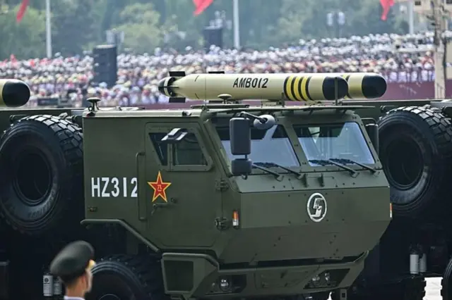 બીબીસી ગુજરાતી ચીન રશિયા જિનપિંગ વ્લાદિમીર પુતિન બીજિંગ મિલિટરી પરેડ સૈન્ય હથિયાર મિસાઈલ વિમાન સબમરીન ચાઈનીઝ નેવી