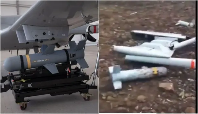 ባይራክተር 2 ሰው አልባ አውሮፕላን ከሚሸከመው ሚሳኤል ጋር