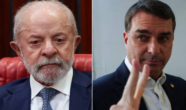 Lula e Flávio Bolsonaro
