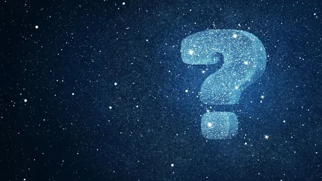 Signo de interrogación en el espacio