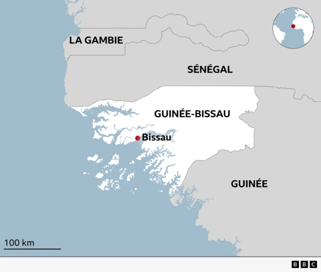 Carte de la Guinée Bissau