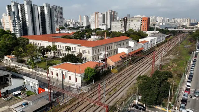 Vista aérea da antiga Hospedaria de Imigrantes do Brás