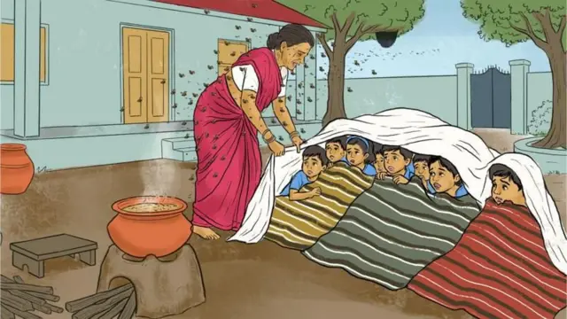 हातपंपाजवळच मधमाशांचं मोठं पोळं होतं.