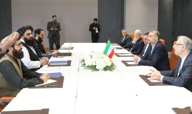 دیدار حسین امیرعبداللهیان وزیران امور خارجه ایران و طالبان در حاشیه نشست همسایگان افغانستان در سمرقند